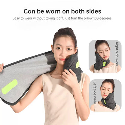 Memory Foam Travel Pillow for Plane, Train & Car - Neck Support Cushion with Washable Cover, Ideal for Sleeping - Free Shipping - Aurelia Clothing