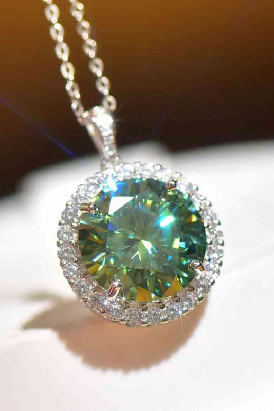 10 Carat Moissanite Pendant Platinum-Plated Necklace - aurelia-clothing-8955