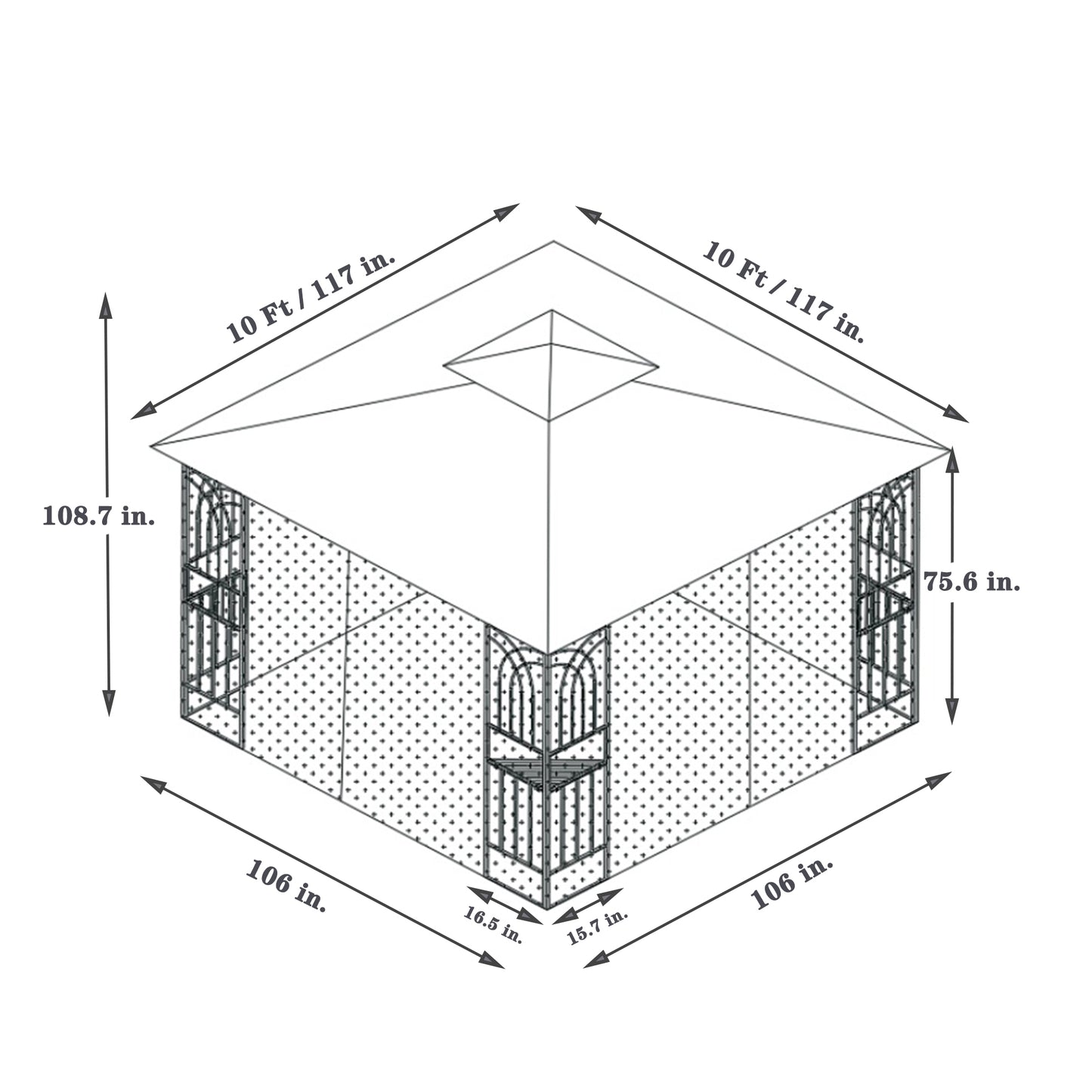 10 x 10 ft Patio Gazebo Tent - Free Shipping - Aurelia Clothing