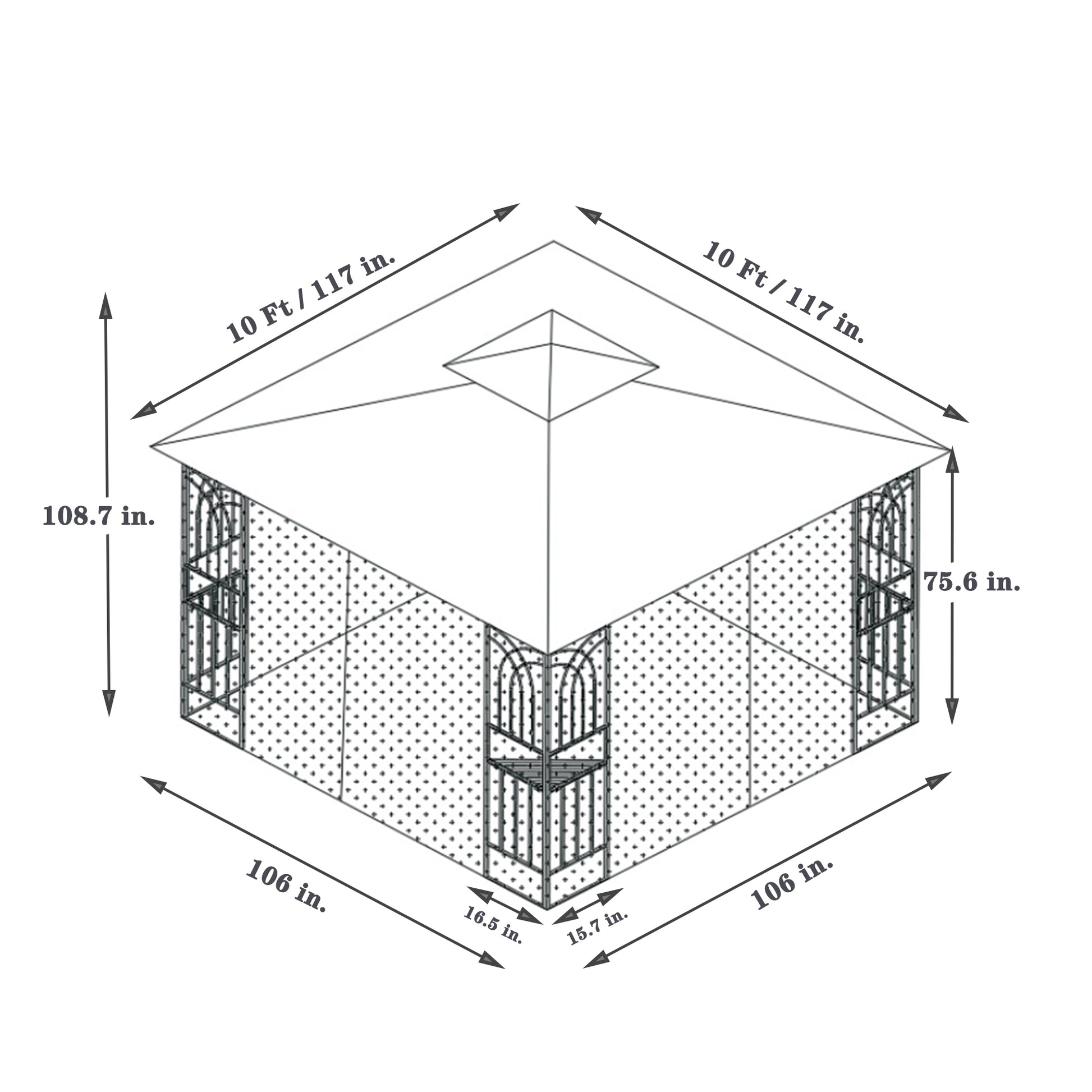 10 x 10 ft Patio Gazebo Tent - Free Shipping - Aurelia Clothing