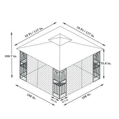 10 x 10 ft Patio Gazebo Tent - Free Shipping - Aurelia Clothing