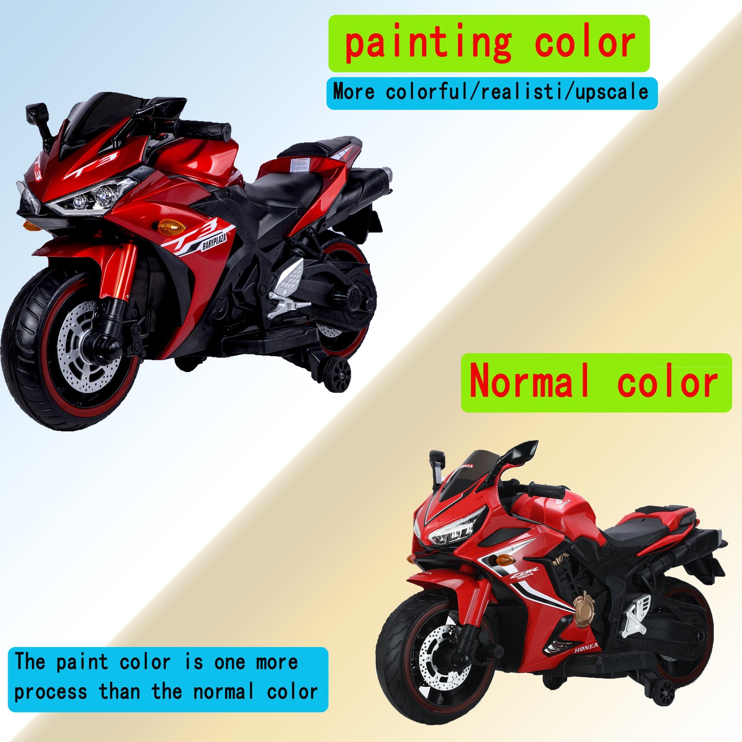 12V Motorcycle with Training Wheels  Free Shipping - Aurelia Clothing
