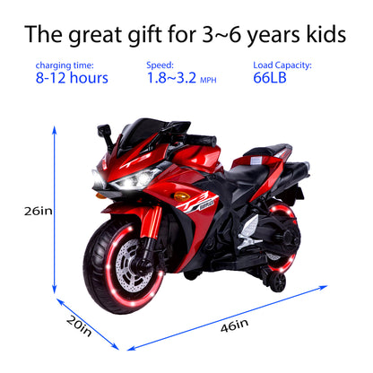12V Motorcycle with Training Wheels  Free Shipping - Aurelia Clothing