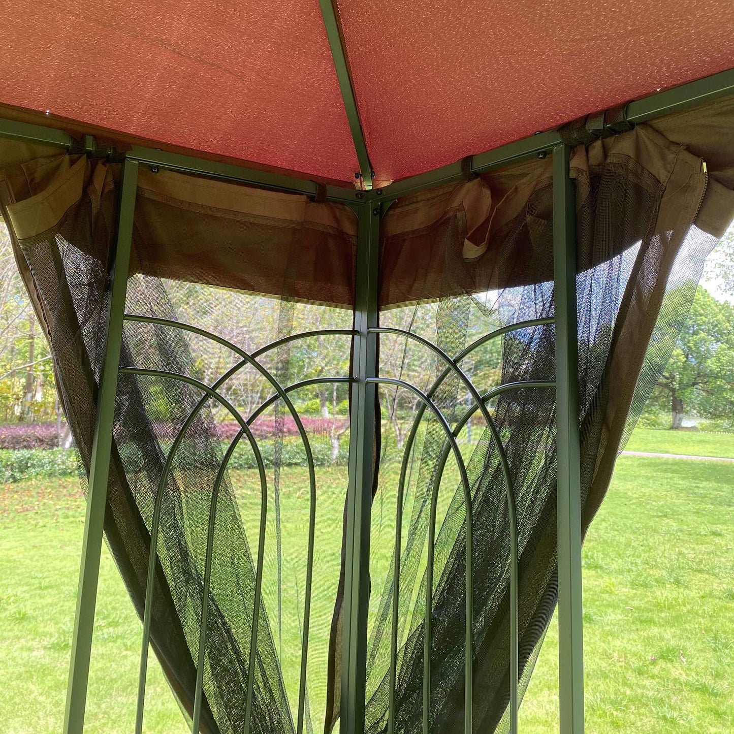 13x10 Outdoor Patio Gazebo Canopy Tent With Ventilated Double Roof And Mosquito net - Free Shipping - Aurelia Clothing