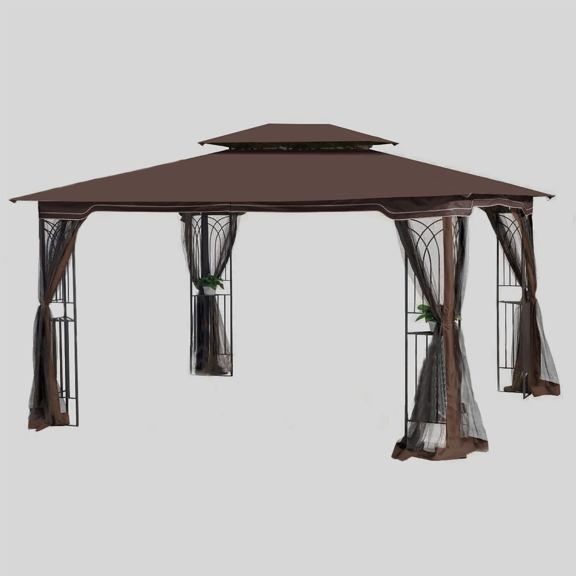13x10 Outdoor Patio Gazebo Canopy Tent With Ventilated Double Roof And Mosquito net - Free Shipping - Aurelia Clothing