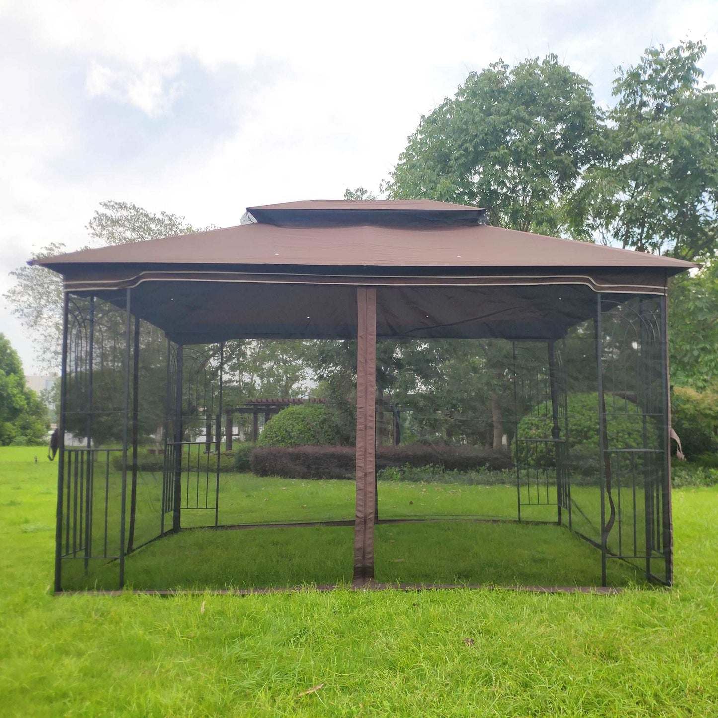 13x10 Outdoor Patio Gazebo Canopy Tent With Ventilated Double Roof And Mosquito net - Free Shipping - Aurelia Clothing