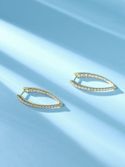 18K yellow earrings,Irregular shape earrings/hoop earrings - Aurelia Clothing