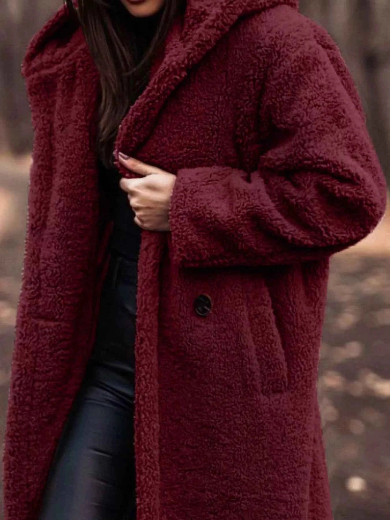 Teddy Bear Hooded Longline Outerwear-Free Shipping