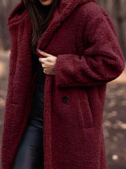 Teddy Bear Hooded Longline Outerwear-Free Shipping