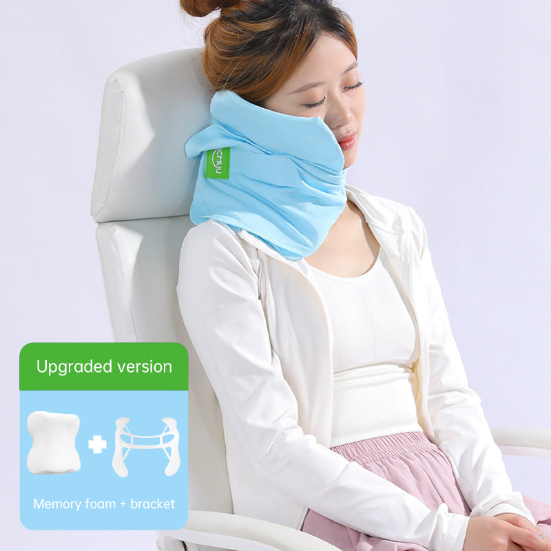 Memory Foam Travel Pillow for Plane, Train & Car - Neck Support Cushion with Washable Cover, Ideal for Sleeping - Free Shipping - Aurelia Clothing
