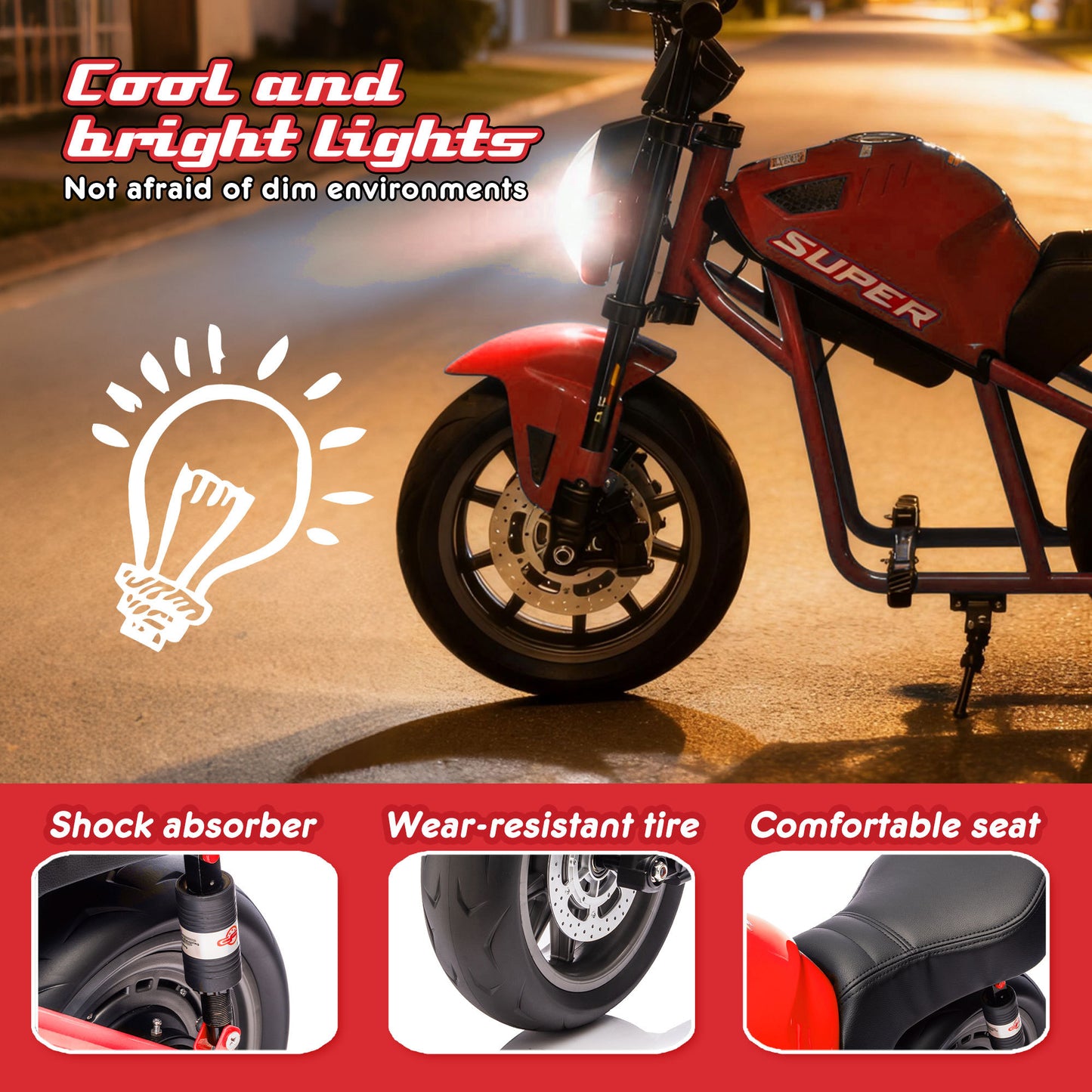 24V300W Kids Ride On XL Electric Toy Muscle Motorcycle-Free Shipping - Aurelia Clothing