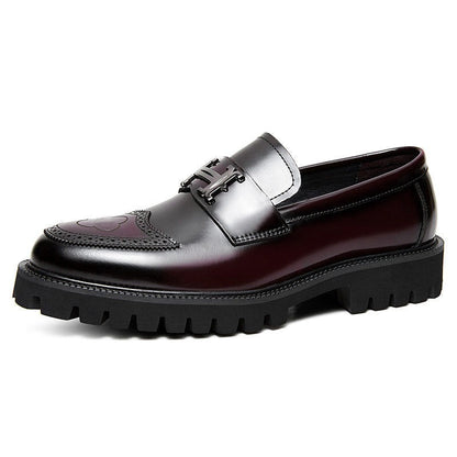 Open edge bead matte craft leather shoes, men's wiping color dual color upper, men's shoe cover - Free Shipping - Aurelia Clothing
