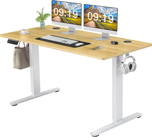 Electric Height Adjustable Standing Desk,Sit to Stand Ergonomic Computer Desk,Yellow,55'' x 24" - Free Shipping - Aurelia Clothing