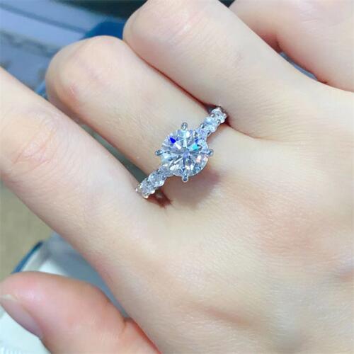 2 Carat Moissanite Sterling Silver Ring - aurelia-clothing-8955