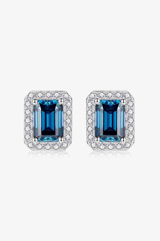 2 Carat Moissanite Stud Earrings in Indigo - Aurelia Clothing