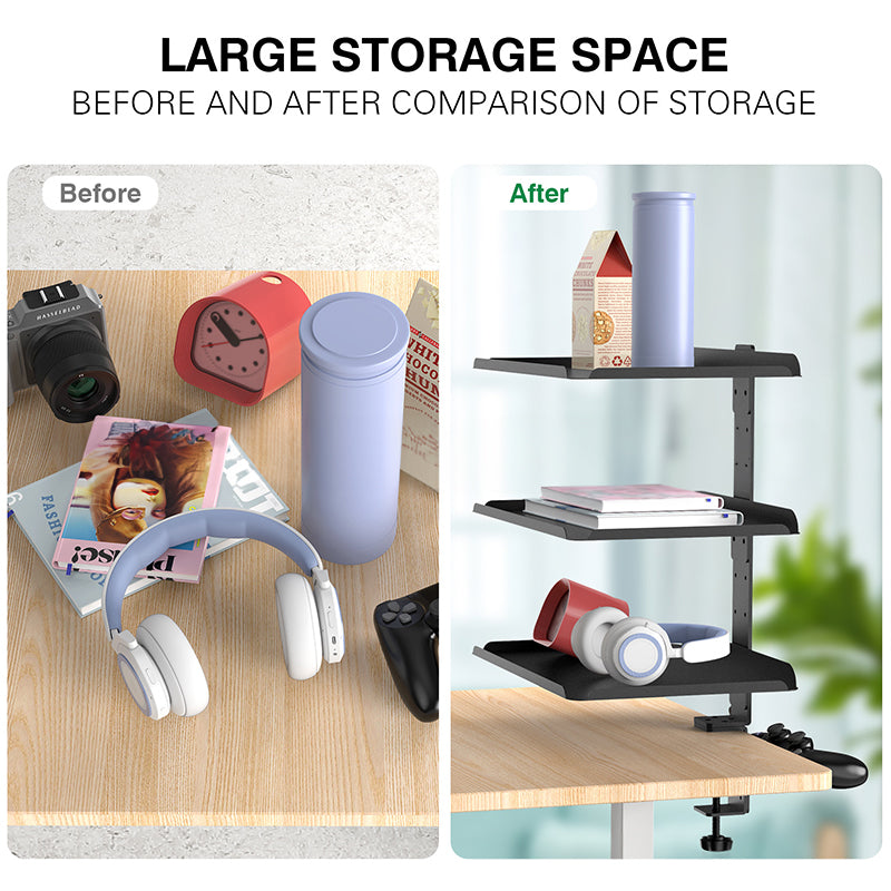 3 - Tier Multifunctional Desk Side Storage Rack - Organize Your Workspace Effortlessly - Free Shipping - Aurelia Clothing