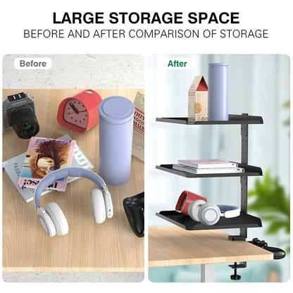 3 - Tier Multifunctional Desk Side Storage Rack - Organize Your Workspace Effortlessly - Free Shipping - Aurelia Clothing