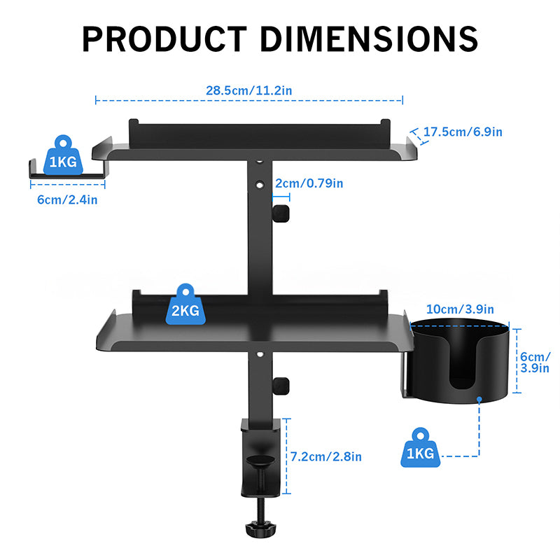 3 - Tier Multifunctional Desk Side Storage Rack - Organize Your Workspace Effortlessly - Free Shipping - Aurelia Clothing