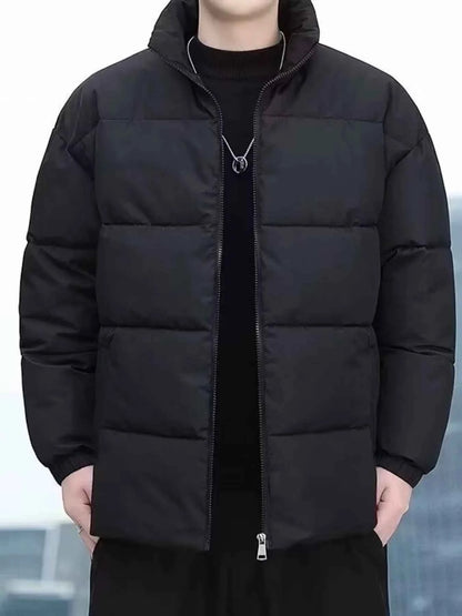 Men's Plus Size Quilted Zip Up Winter Coat - Free Shipping