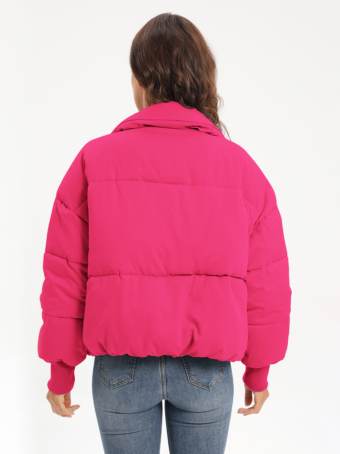 Zip Up Turtleneck Long Sleeve Winter Coat - Aurelia Clothing