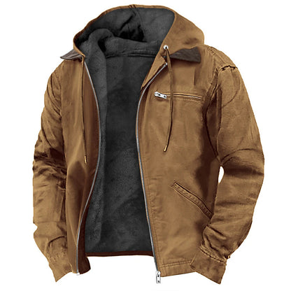 3D printed digital printed hooded sweatshirt with brown lining cotton jacket - Free Shipping - Aurelia Clothing