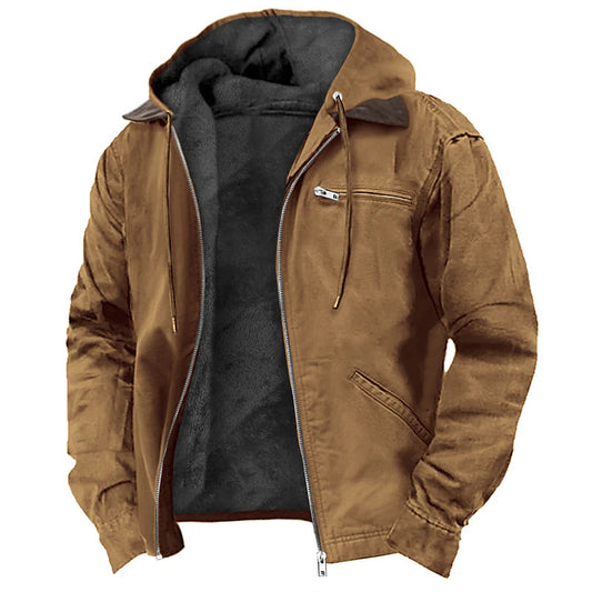 3D printed digital printed hooded sweatshirt with brown lining cotton jacket - Free Shipping - Aurelia Clothing
