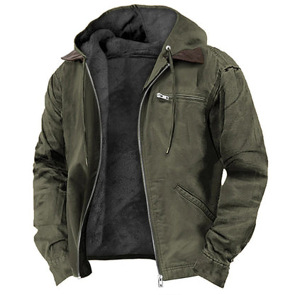 3D printed digital printed hooded sweatshirt with brown lining cotton jacket - Free Shipping - Aurelia Clothing