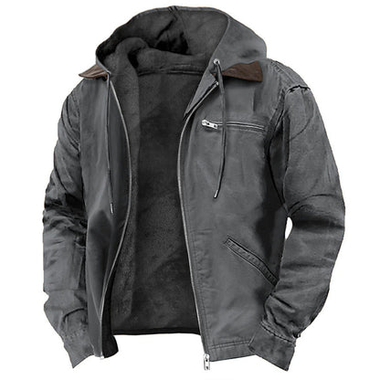 3D printed digital printed hooded sweatshirt with brown lining cotton jacket - Free Shipping - Aurelia Clothing
