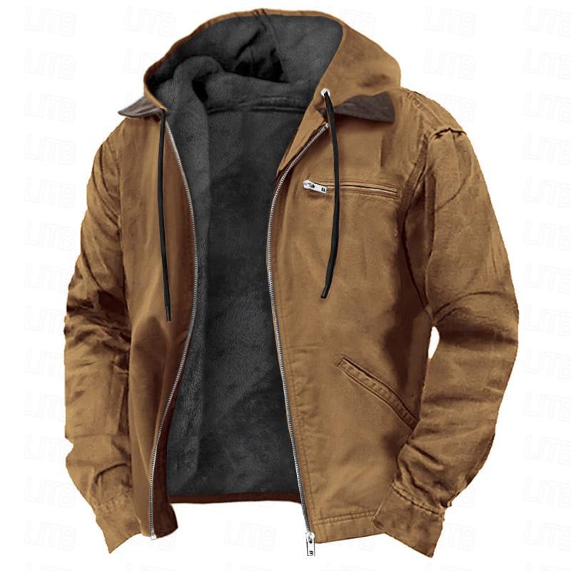 3D printed digital printed hooded sweatshirt with brown lining cotton jacket - Free Shipping - Aurelia Clothing