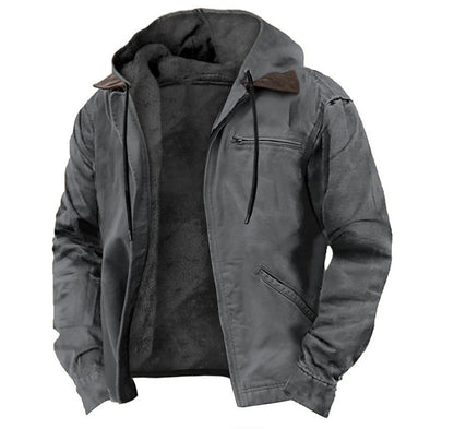 3D printed digital printed hooded sweatshirt with brown lining cotton jacket - Free Shipping - Aurelia Clothing