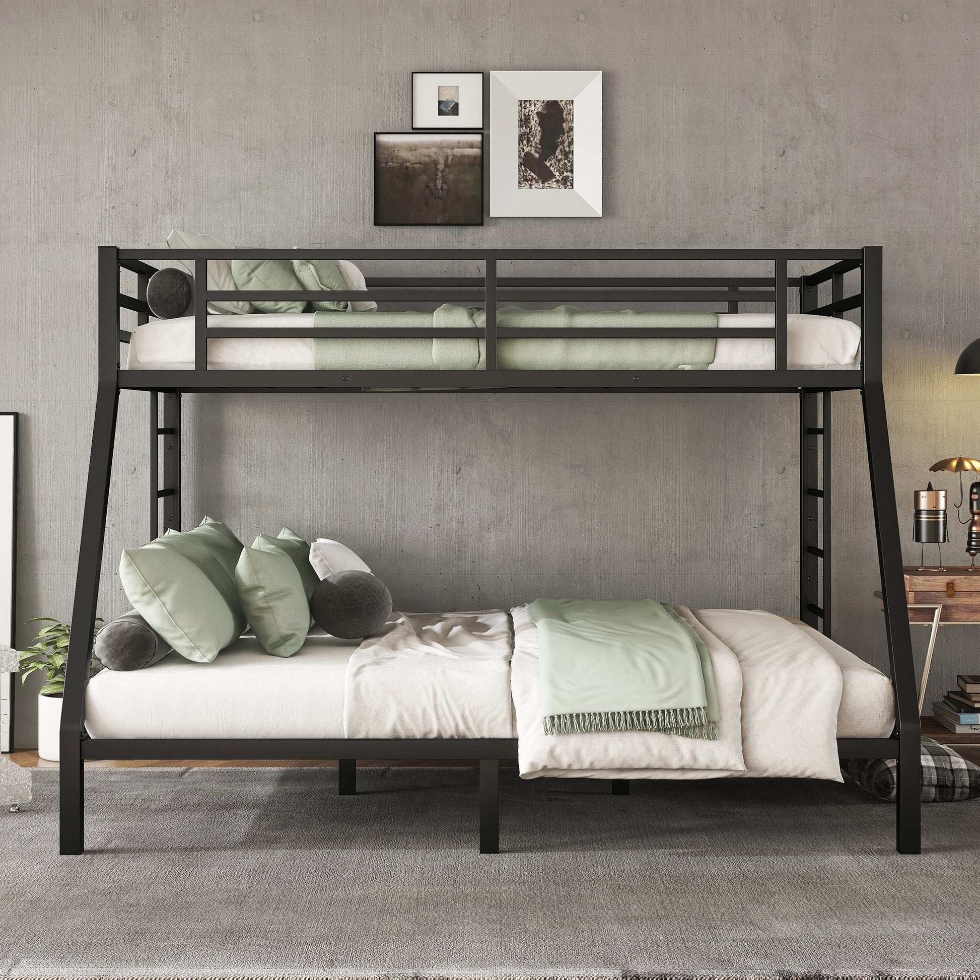 Metal Twin XL over Queen Bunk Bed for Teens and Adults,Space-Saving/Noise Reduced/No Box Spring Needed(Expect arrive date 2024/7/17) - Free Shipping - Aurelia Clothing