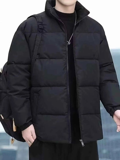 Men's Plus Size Quilted Zip Up Winter Coat - Free Shipping