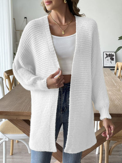 Open Front Long Sleeve Cardigan - Aurelia Clothing