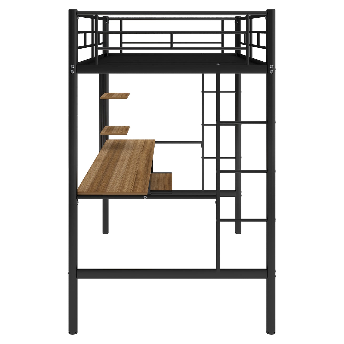 Loft Bed with Desk and Shelf , Space Saving Design,Twin(OLD SKU:MF193081AAB) - Free Shipping - Aurelia Clothing