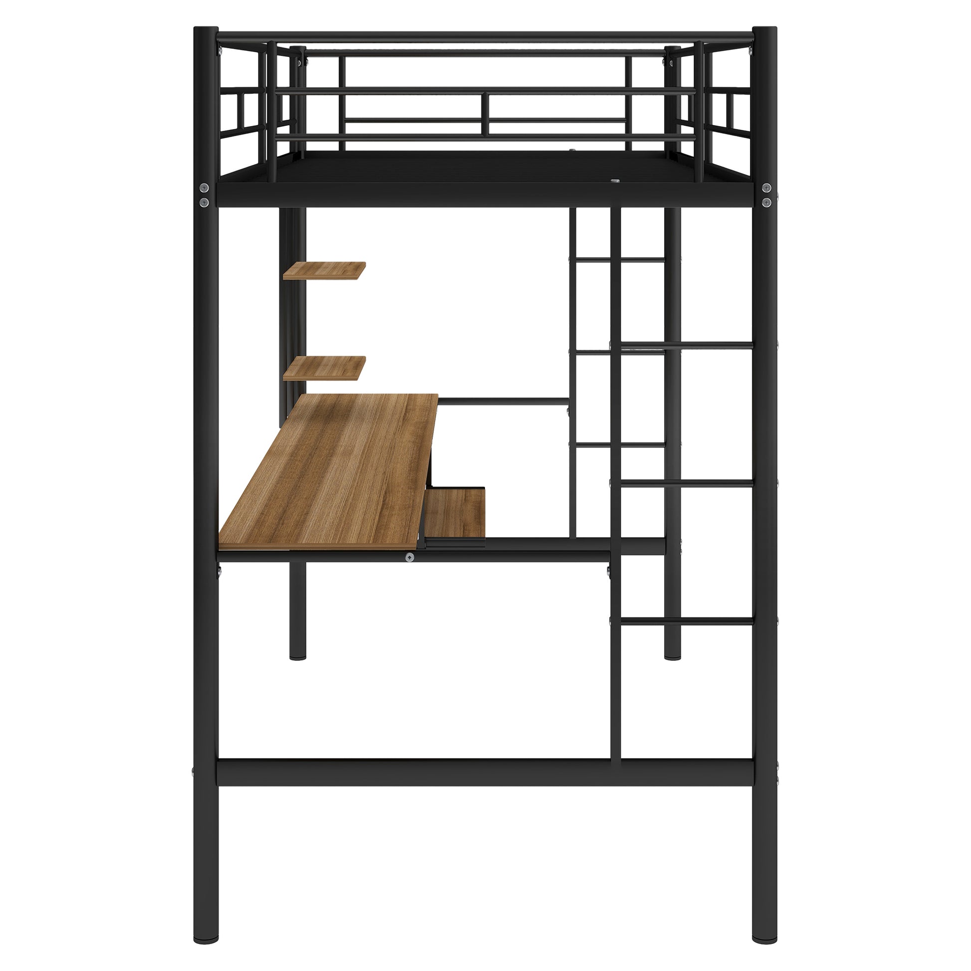 Loft Bed with Desk and Shelf , Space Saving Design,Twin(OLD SKU:MF193081AAB) - Free Shipping - Aurelia Clothing