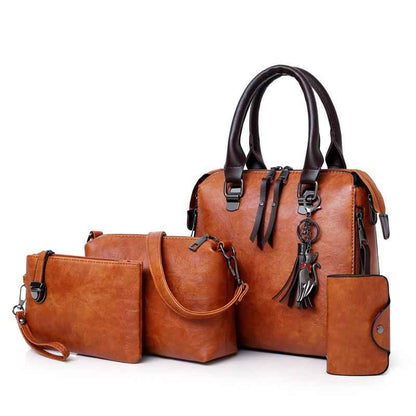 4in1 Designer Leather Handbag-Free Shipping - Aurelia Clothing
