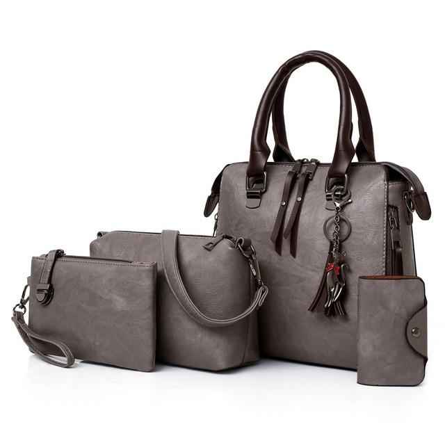 4in1 Designer Leather Handbag-Free Shipping - Aurelia Clothing