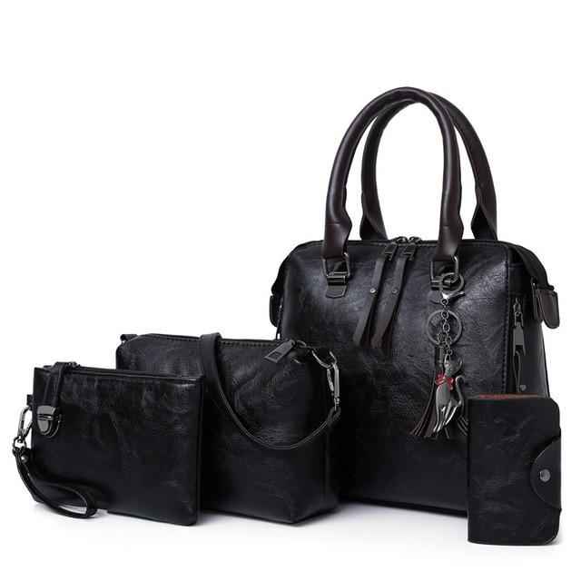 4in1 Designer Leather Handbag-Free Shipping - Aurelia Clothing