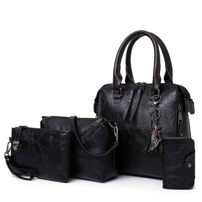 4in1 Designer Leather Handbag-Free Shipping - Aurelia Clothing