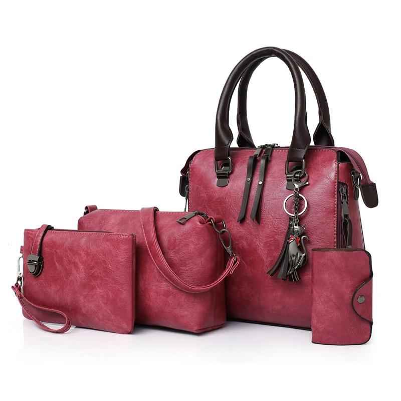 4in1 Designer Leather Handbag-Free Shipping - Aurelia Clothing