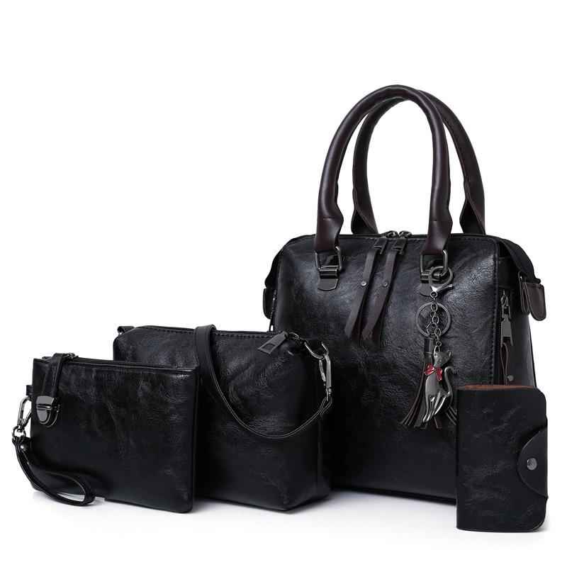 4in1 Designer Leather Handbag-Free Shipping - Aurelia Clothing