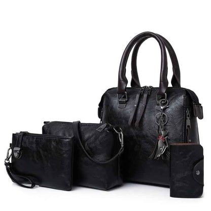 4in1 Designer Leather Handbag-Free Shipping - Aurelia Clothing