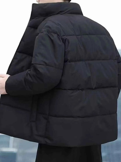 Men's Plus Size Quilted Zip Up Winter Coat - Free Shipping
