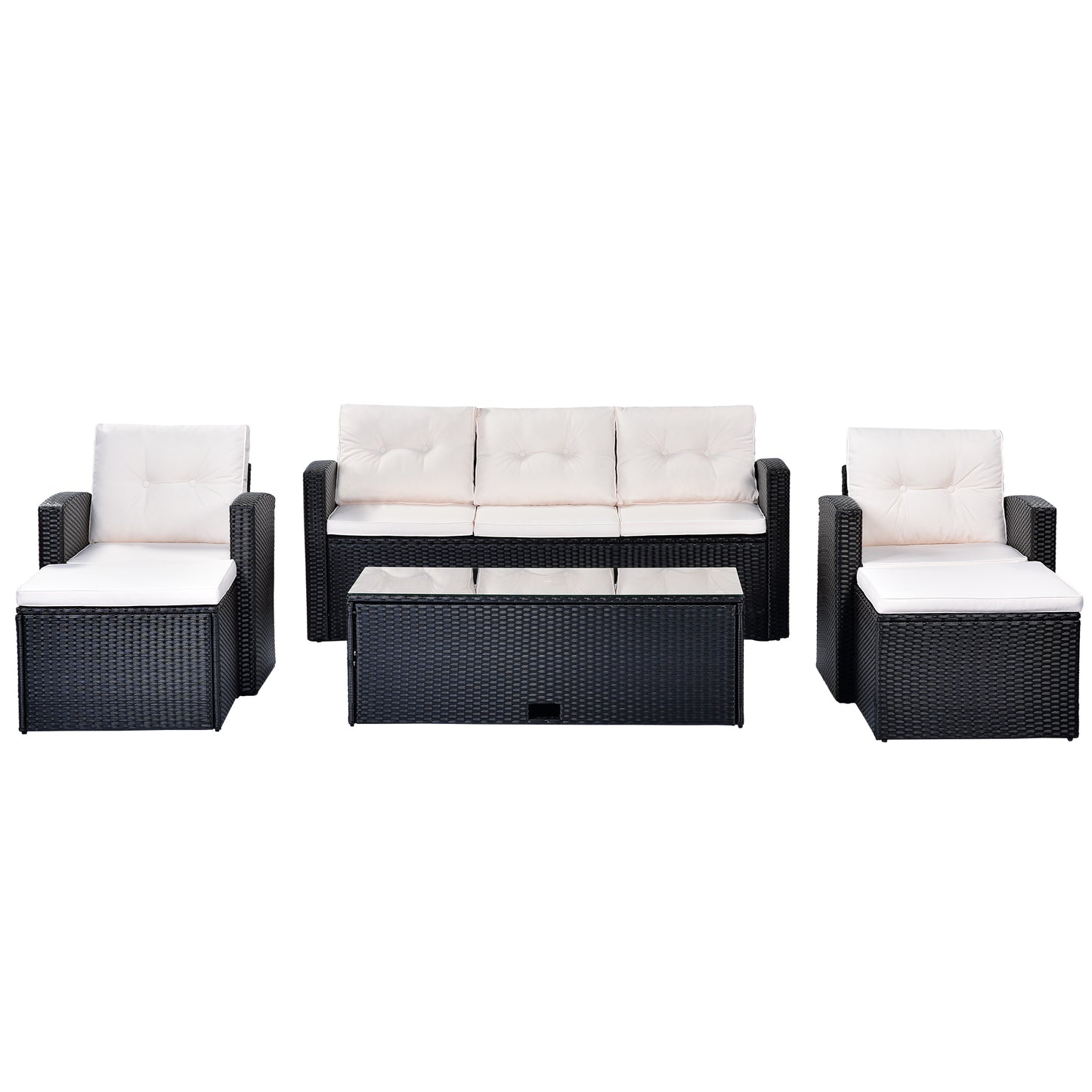 6-piece All-Weather Wicker - Free Shipping - Aurelia Clothing