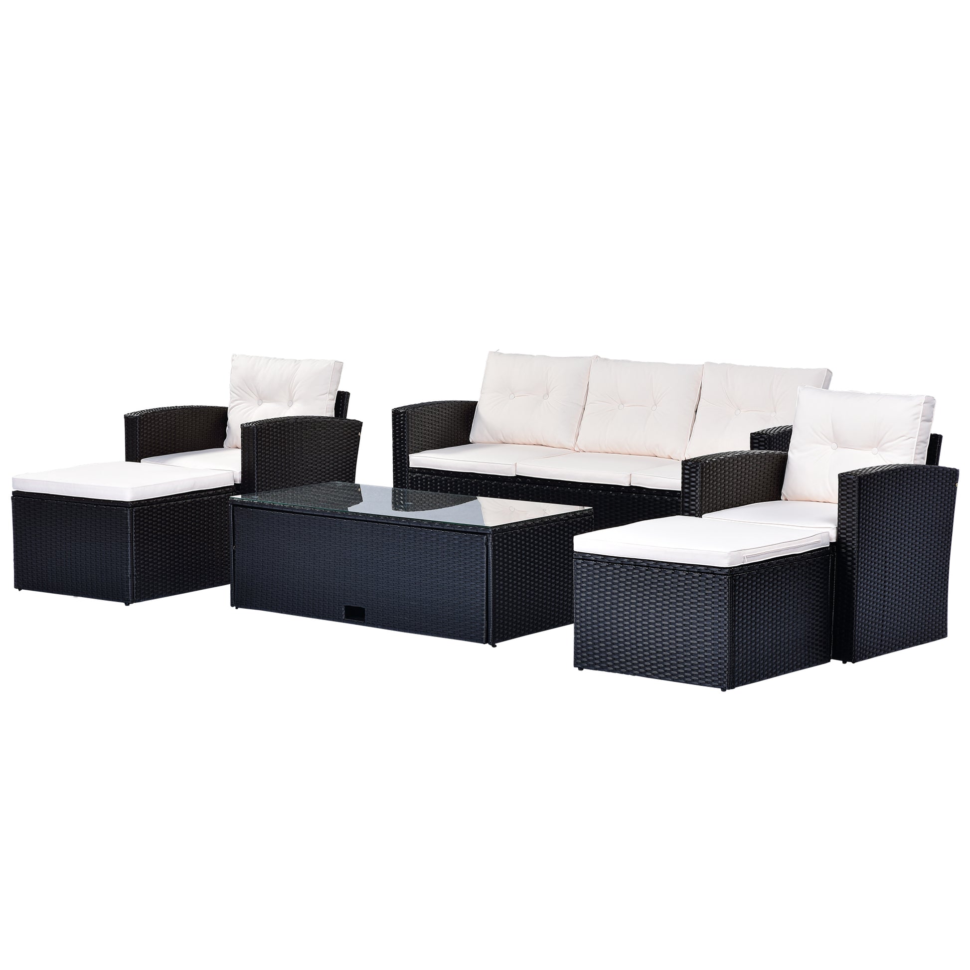 6-piece All-Weather Wicker - Free Shipping - Aurelia Clothing