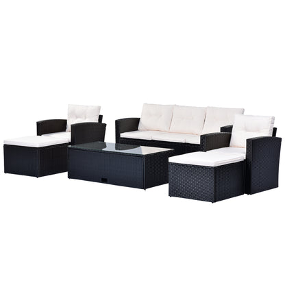 6-piece All-Weather Wicker - Free Shipping - Aurelia Clothing