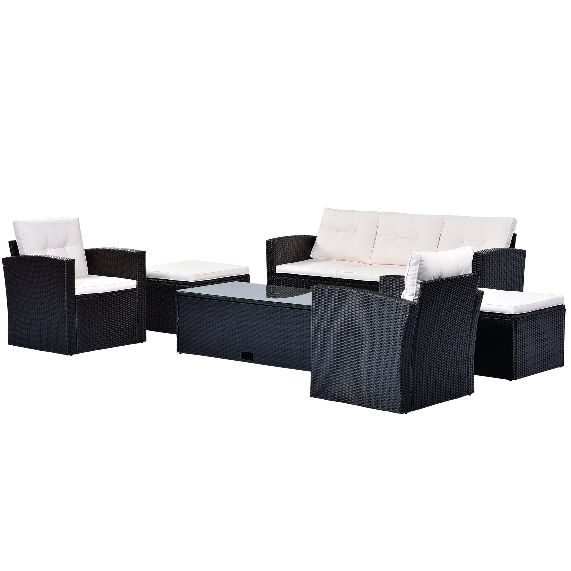 6-piece All-Weather Wicker - Free Shipping - Aurelia Clothing