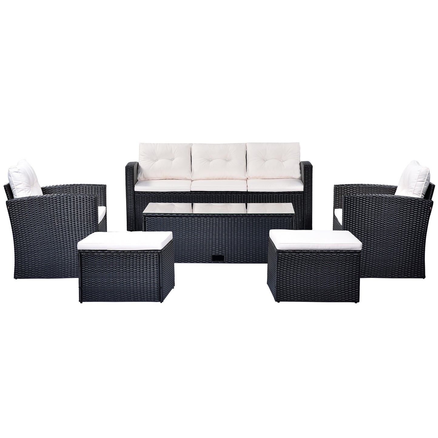 6-piece All-Weather Wicker - Free Shipping - Aurelia Clothing