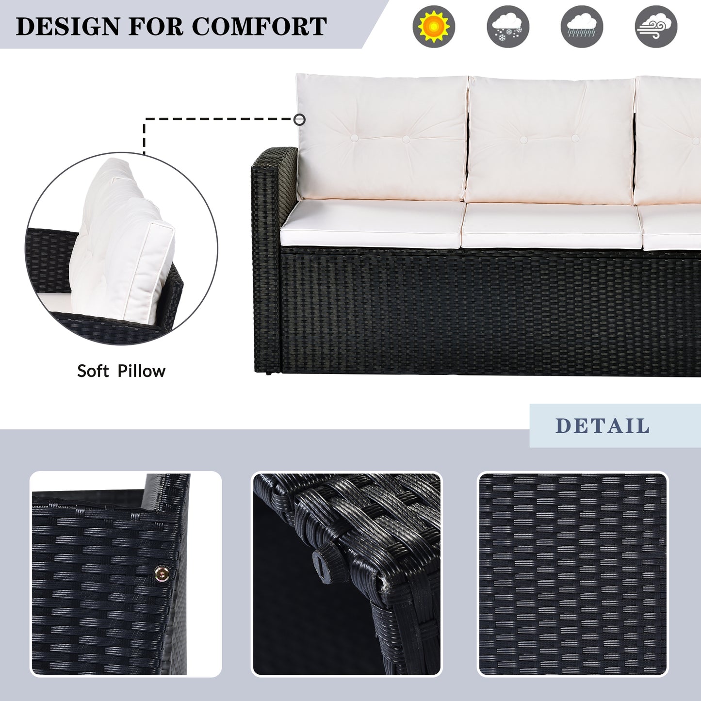 6-piece All-Weather Wicker - Free Shipping - Aurelia Clothing