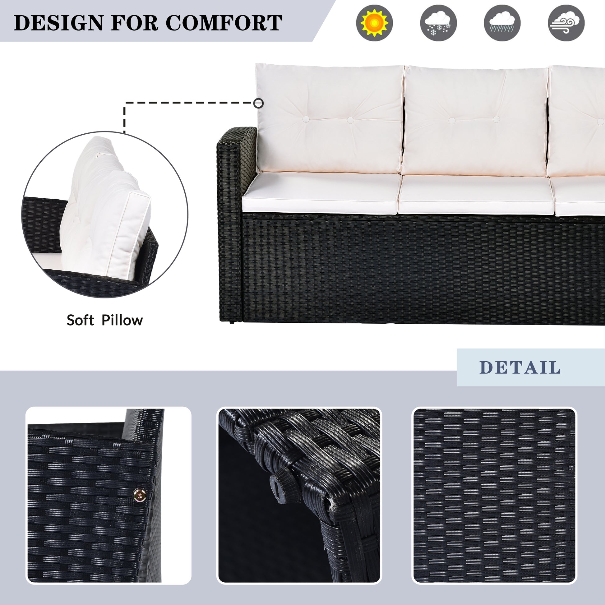 6-piece All-Weather Wicker - Free Shipping - Aurelia Clothing